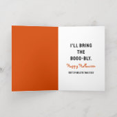 飲みおもしろいた大人ハロウィーン幽霊パーティー 箔グリーティングカード (内側レイダウン)