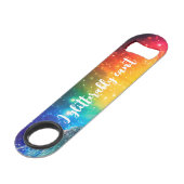 飲みおもしろいゲーム虹タイ – 染料グリッター銀河系 スピード栓抜き (正面アングル)