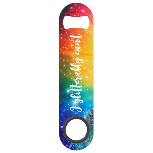 飲みおもしろいゲーム虹タイ – 染料グリッター銀河系 スピード栓抜き (正面)