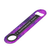 飲みおもしろい冗談パープルグリッターモノグラム名 スピード栓抜き (正面アングル)