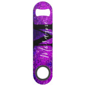 飲みおもしろい冗談パープルグリッターモノグラム名 スピード栓抜き (裏面)