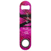 飲みおもしろい冗談ホットピンクグリッターモノグラム名 スピード栓抜き (裏面)