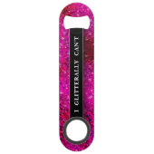 飲みおもしろい冗談ホットピンクグリッターモノグラム名 スピード栓抜き (正面)