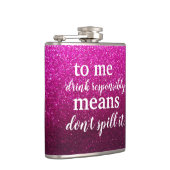 飲みおもしろい引用文飲み物責任あるグリッター フラスク (右)