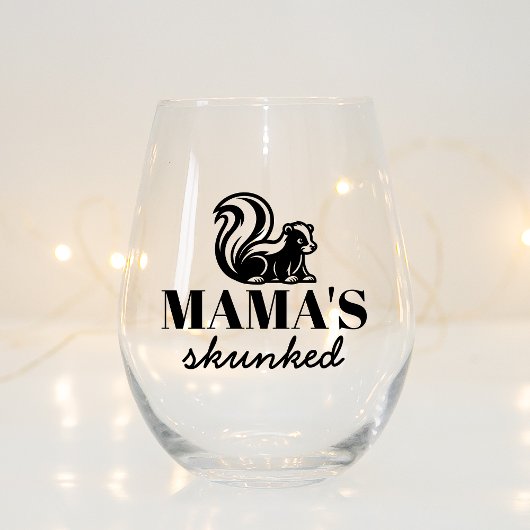飲みおもしろい飲みが大好きな母へのスカンクギフト ステムなしワイングラス