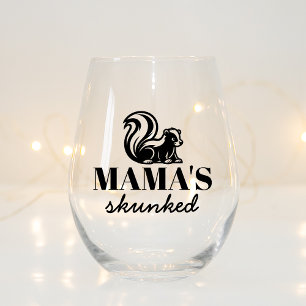 飲みおもしろい飲みが大好きな母へのスカンクギフト ステムなしワイングラス