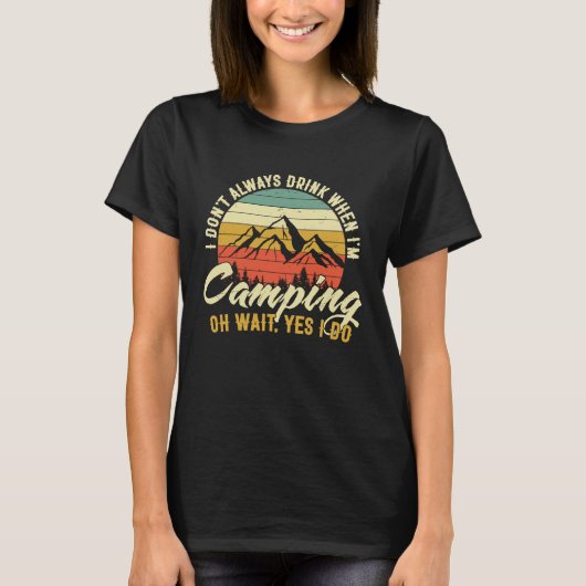 飲みことわざアルコール衣装ビールとキャンプ Tシャツ (正面)