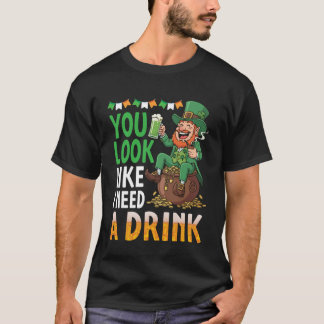 飲みたくなるあなたにラッキーレプラコーン グリー Tシャツ
