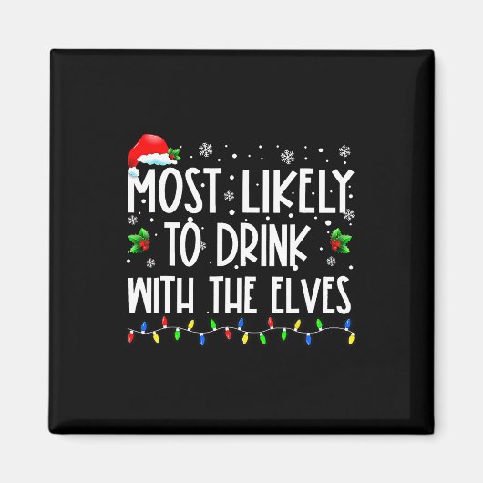 飲みやすい小人小妖精や小人ファミリークリスマ マグネット (正面)