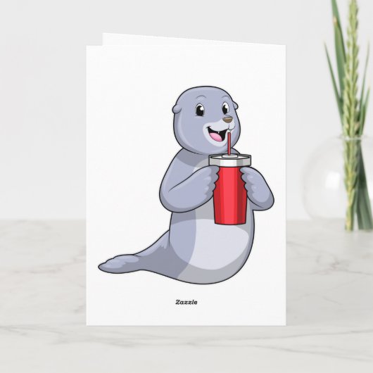 飲みカップでシールを押す カード (裏面)