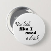 飲みタイポグラフィおもしろいおもしろいワインギフトユーモアのジョーク 缶バッジ (正面&裏面)