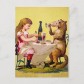 飲みビクトリアン猫はがき ポストカード (正面)