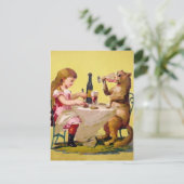 飲みビクトリアン猫はがき ポストカード (スタンド正面)