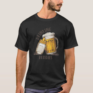 飲み仲間パパとベビーマッチング拳の父 Tシャツ