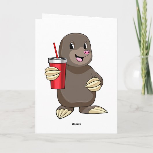 飲み口のあるモグラ カード (裏面)