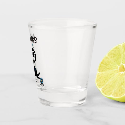 飲み干しのカラスのショットグラス ショットグラス (右)