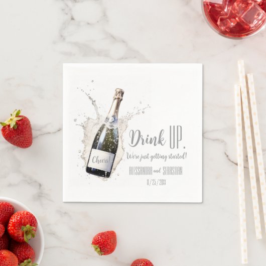 「飲み干せ。さあ、いよいよ出発だ!」 ウェディング スタンダードカクテルナプキン (インサイチュ)