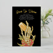 飲み干せ、魔女 |ハローウィンパーティ 箔招待状 (立ち正面)