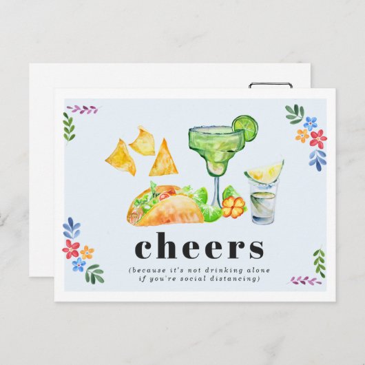 飲み放題タコス&テキーラ社会不安 ポストカード (正面/裏面)