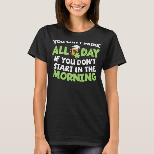 飲み放題St patricks dayアイリッシュおもしろい Tシャツ (正面)