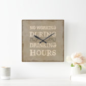 飲み時間の間の作業なし壁時計 スクエア壁時計 (ホーム)