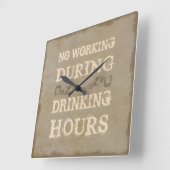 飲み時間の間の作業なし壁時計 スクエア壁時計 (傾斜)