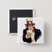 飲み水のおじさんサム 缶バッジ (正面&裏面)