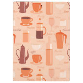 飲み物および文字が付いているパターン クリップボード (裏面)