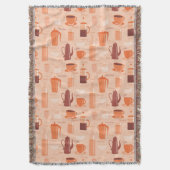 飲み物および文字が付いているパターン スローブランケット (正面縦)