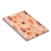 飲み物および文字が付いているパターン ノートブック (右側)