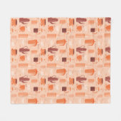 飲み物および文字が付いているパターン フリースブランケット (正面(横))