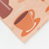 飲み物および文字が付いているパターン フリースブランケット (角)