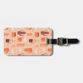 飲み物および文字が付いているパターン ラゲッジタグ (正面横)