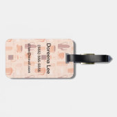 飲み物および文字が付いているパターン ラゲッジタグ (裏面横)
