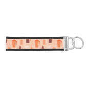 飲み物および文字が付いているパターン リストバンドキーホルダー (鍵右)