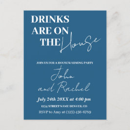 飲み物が家にある引っ越し祝いパーティーパーティーブルー ポストカード