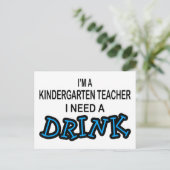 飲み物が欲しい – 幼稚園先生 ポストカード (スタンド正面)