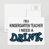 飲み物が欲しい – 幼稚園先生 ポストカード (正面/裏面)