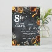 飲み物とウイスキーで80歳の誕生日パーティー 招待状 (スタンド正面)