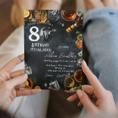 飲み物とウイスキーで80歳の誕生日パーティー 招待状