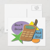 飲み物とダイヤルをしない ポストカード (正面/裏面)