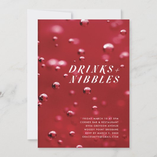 飲み物とニブル 招待状 (正面)