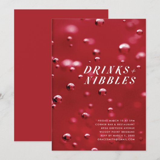 飲み物とニブル 招待状 (正面/裏面)