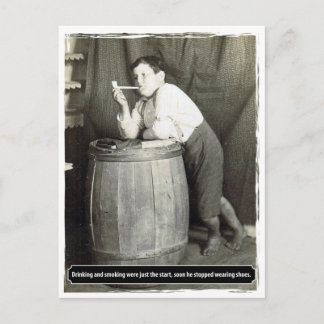 飲み物と喫煙は始まったばかりだった ポストカード