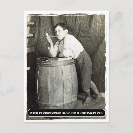 飲み物と喫煙は始まったばかりだった ポストカード (正面)