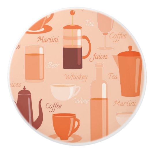 飲み物と文字 セラミックノブ (正面)