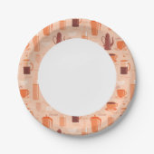 飲み物と文字 ペーパープレート (正面)