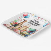 飲み物のある恐竜 ペーパープレート (傾斜あり)