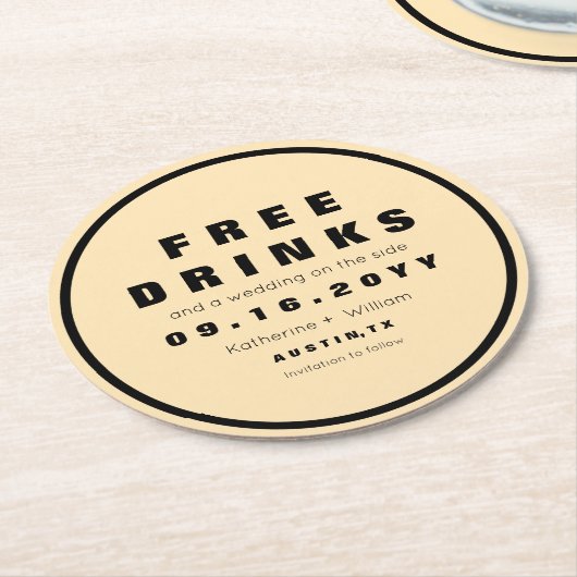 飲み物のおもしろいな保存を日付解放して下さい ラウンドペーパーコースター (アングル)