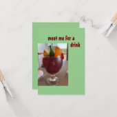 飲み物のグリーティングカードを取りに来てくれ カード (正面/裏面インサイチュ)